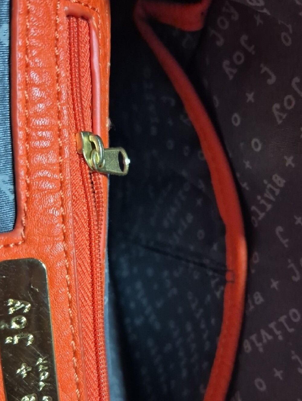 Olivia + Joy Bright Orange Chain-Handle Shoulder Bag - Picture 6 of 7